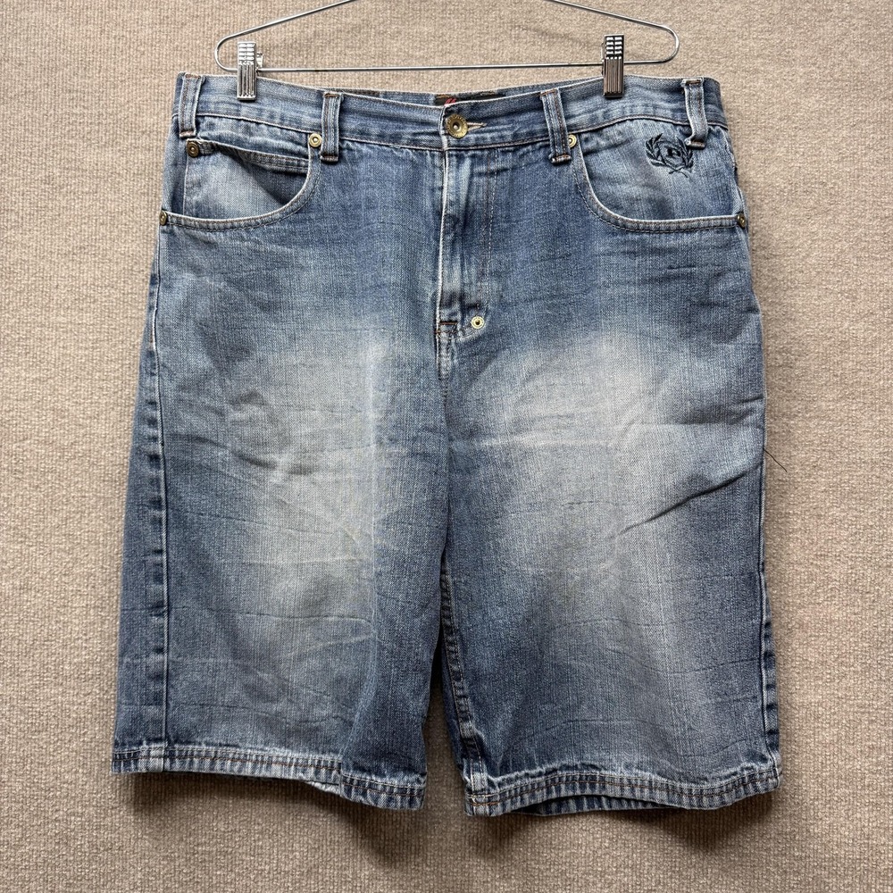 Phat Classics Denim Shorts Mens 36 Blue Relaxed Fit Bermuda‎ Hip Hop Casual